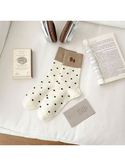 Rufia - Shiba Dot Patch Crew Socks