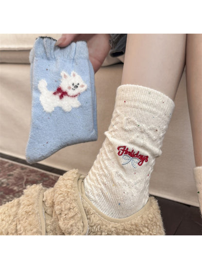 Rufia - Cute Bear & Stripe Knit Crew Socks product image 3