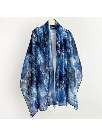 Scarvii - Retro Wave Print Summer Wrap Scarf