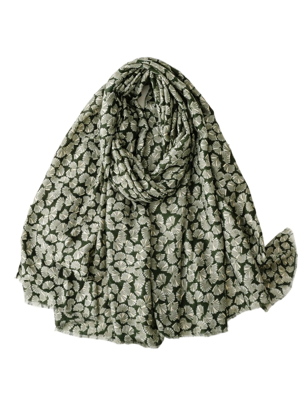 Scarvii - Lightweight Allover Leaf Print Scarf