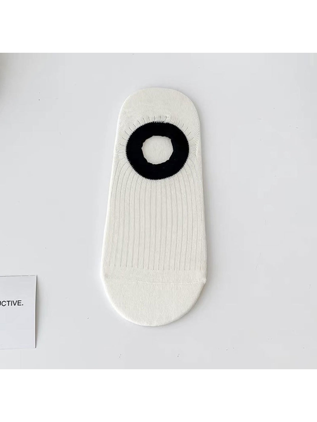 Rufia low cut everyday socks in black displayed on a white background
