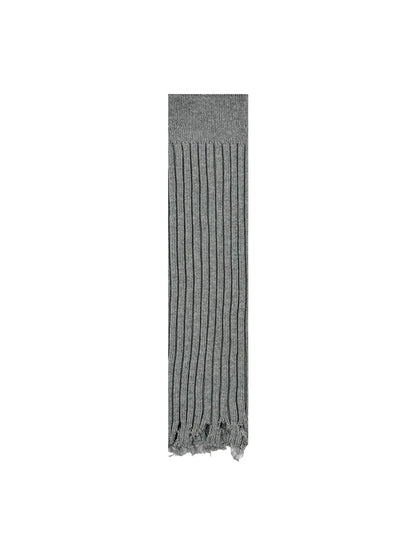 Cozyra - Ribbed Slouchy Fringe Leg Warmers