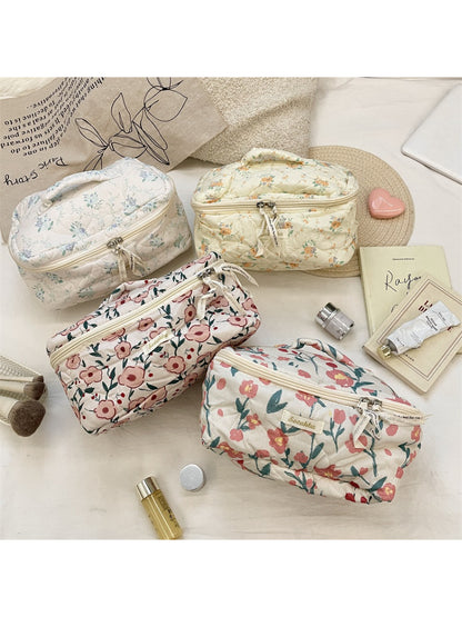 Cosbai - Floral Quilted Cosmetic Bag