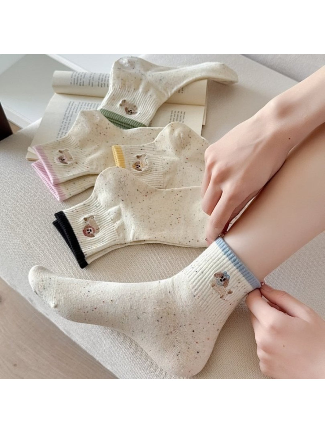 Rufia - Cute Dog Speckled Crew Socks product image 1