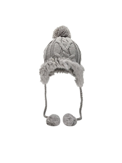 Haila – Winter Knit Beanie with Pom & Earflap