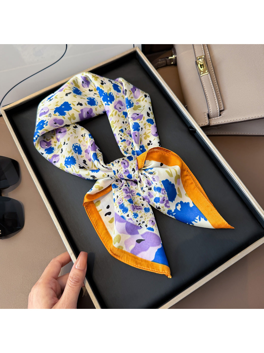 Scarvii Abstract Floral Square Scarf