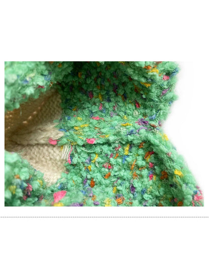 Haila - Winter Knitted Beanie with Tassels & Colorful Speckled Patterns