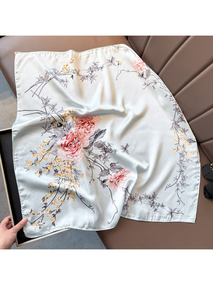Scarvii Elegant Floral Square Scarf