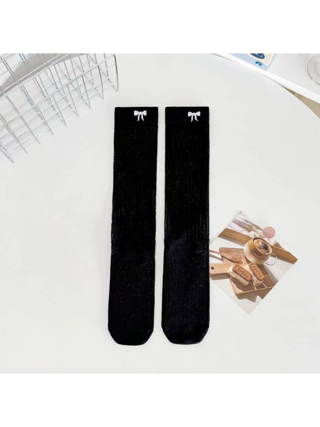 Rufia - Bow Embroidered Ribbed Crew Socks product image 7