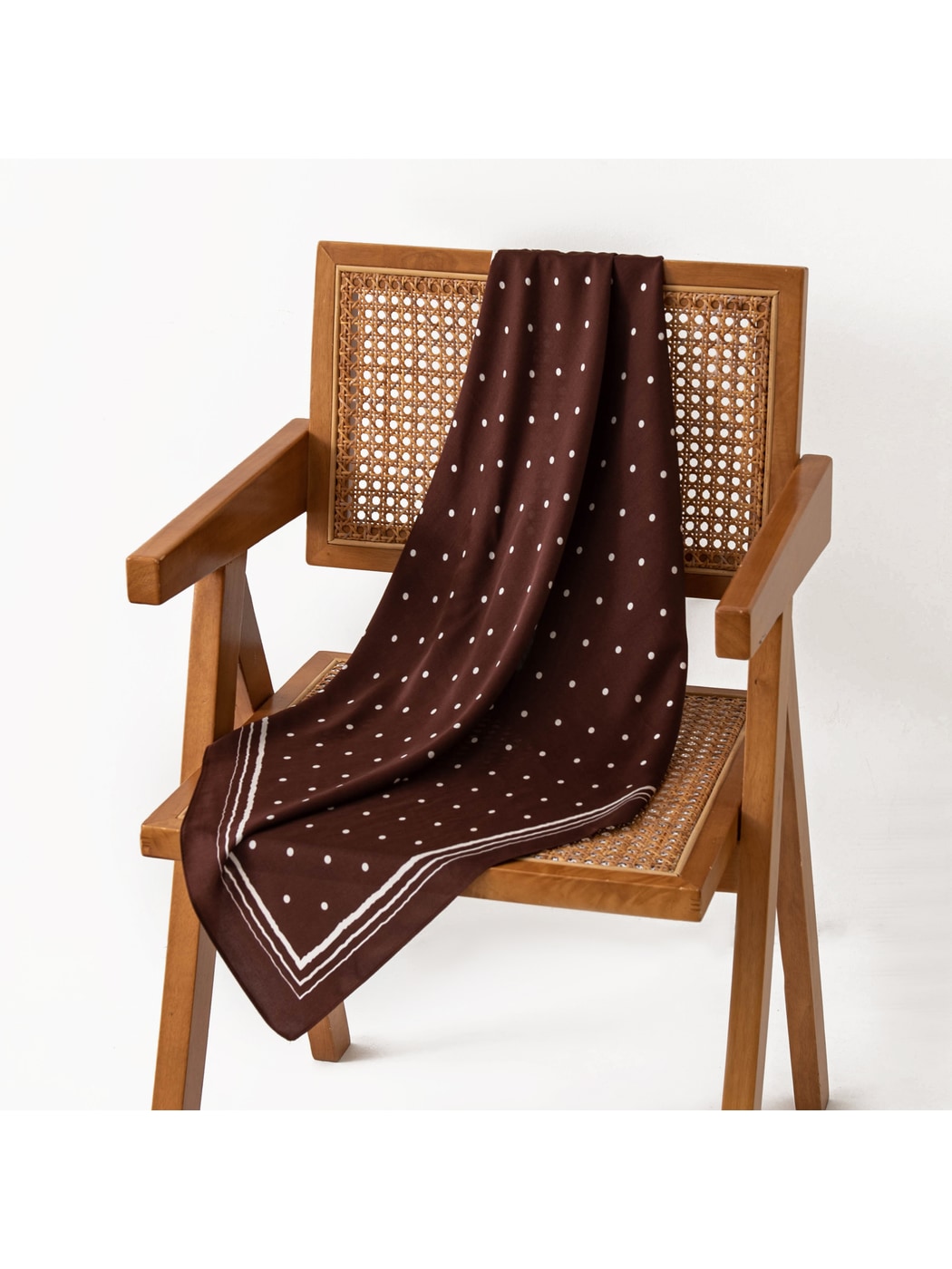 Scarvii - Polka Dot and Floral Print Square Scarf