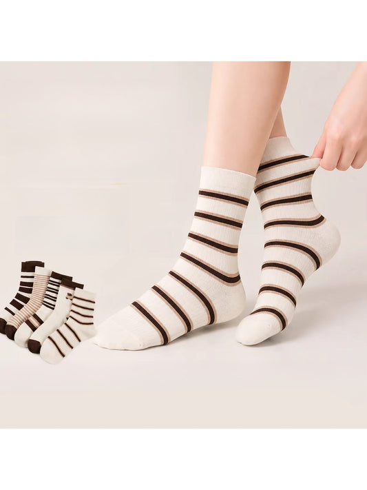 Rufia - Colorblock Striped and Bear Crew Socks