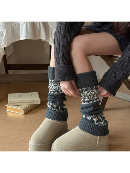 Cozyra - Fair Isle Knit Leg Warmers