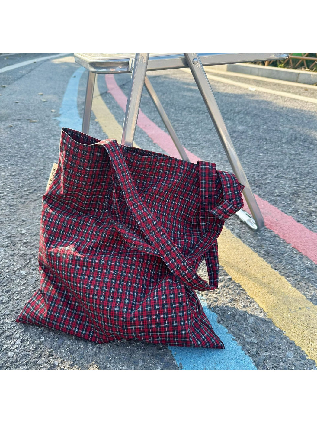 Cosbai - Classic Plaid Everyday Tote Bag