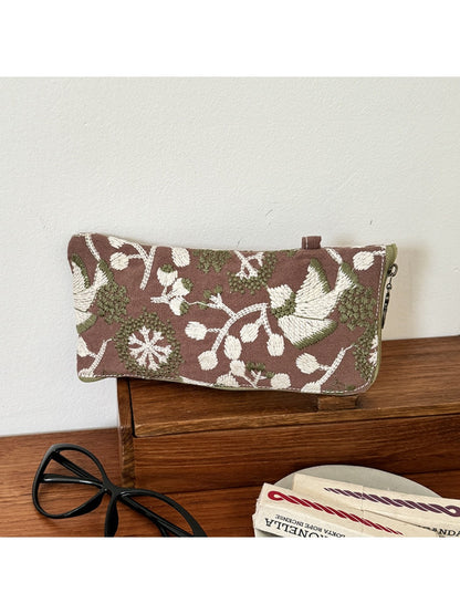 Cosbai - Embroidered Zipper Makeup Pouch