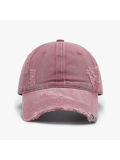 Haila - Distressed Washed Finish Curved Brim BaseballCap