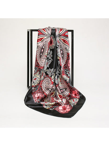 Scarvii - Bright Floral Pattern Fashion Square Scarf