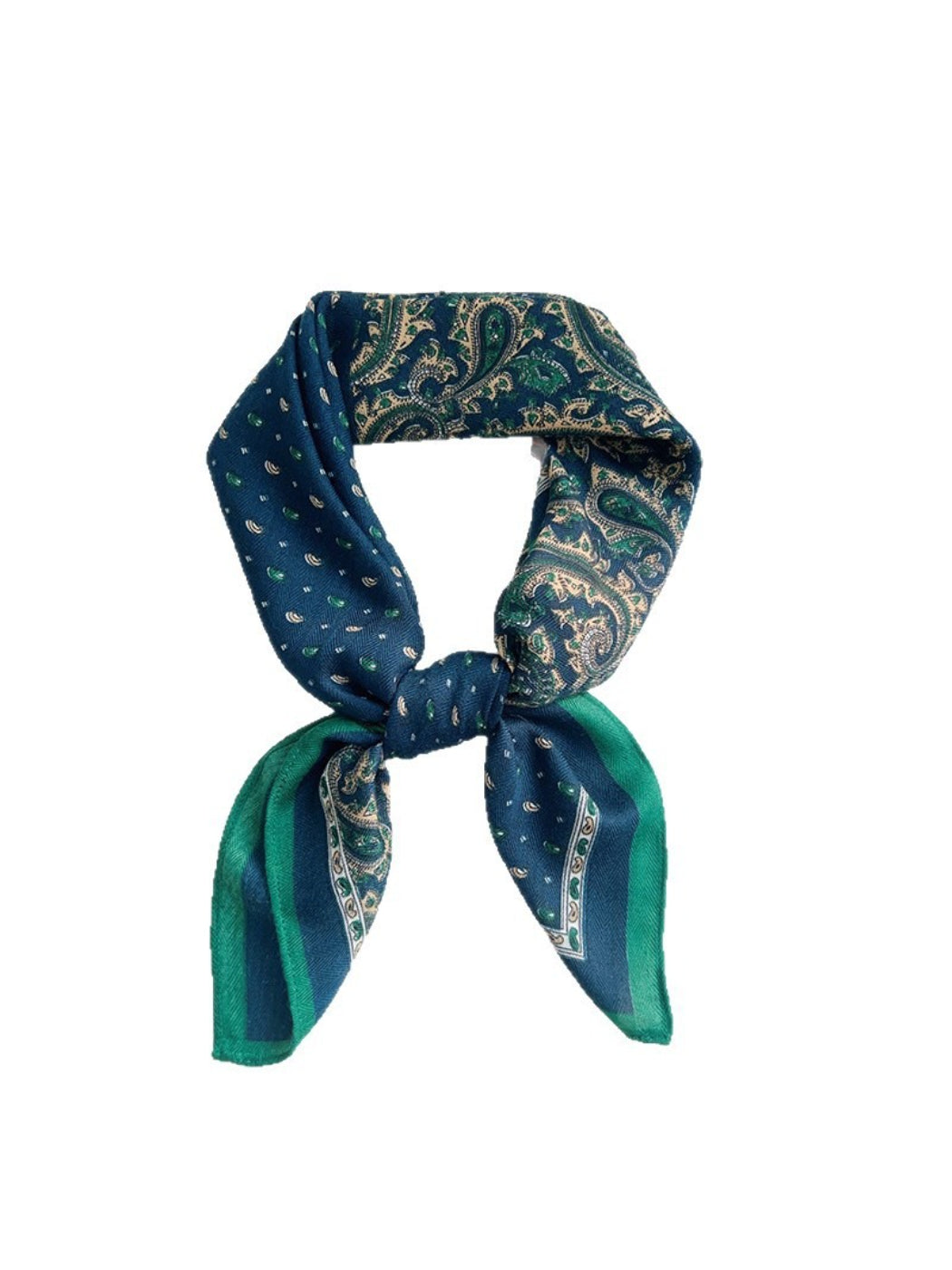 Scarvii - Two-Tone Paisley Print Square Scarf