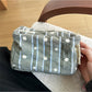 Cosbai Soft Stripe Organizer Bag front view with horizontal soft stripes
