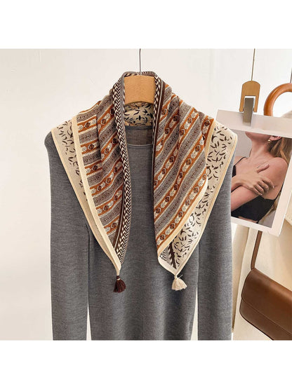 Scarvii - Retro Diagonal Split Boho Square Scarf