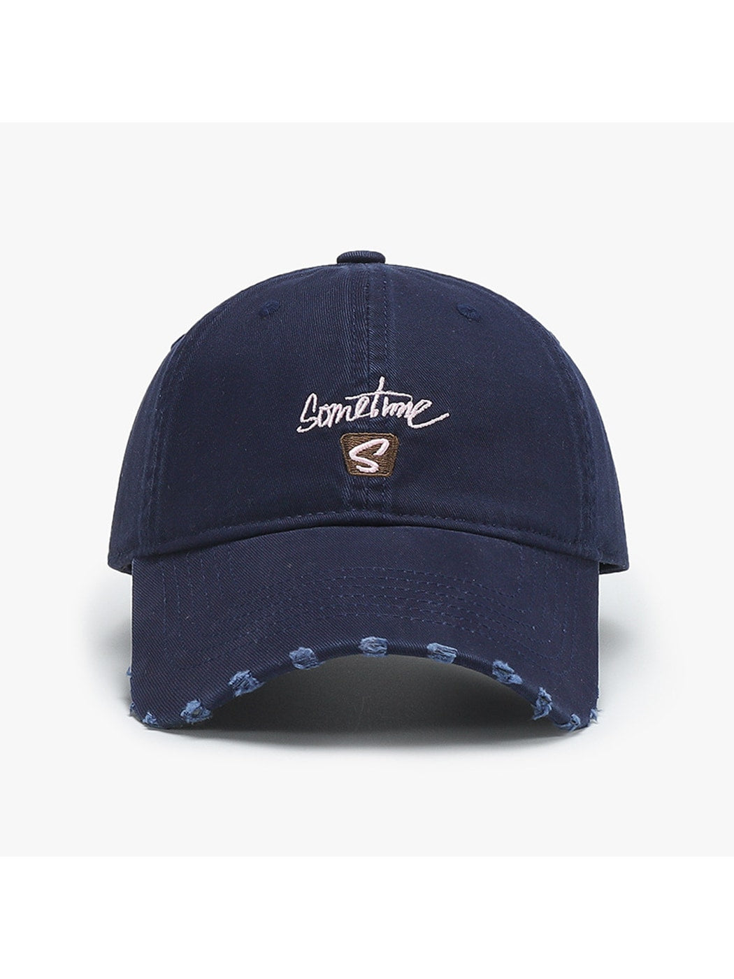 Haila - Round Crown Embroidered Detail Foldable Baseball