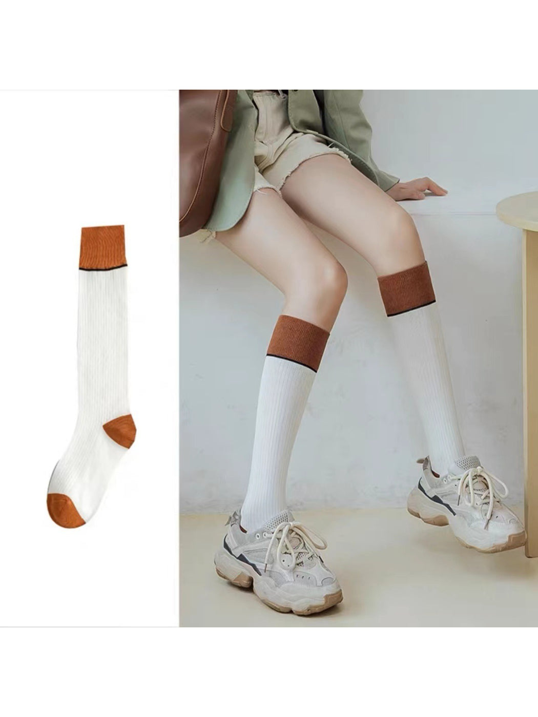 Rufia - Colorblock Ribbed Knee High Socks product image 3