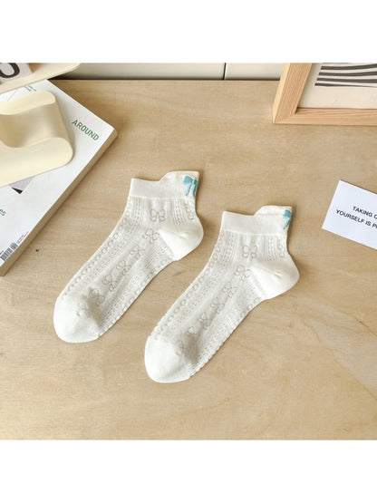 Rufia - Mini Bow Pattern Ribbed Ankle Socks product image 6