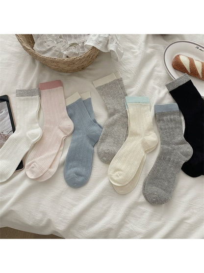 Rufia - Colorblock Cuff Crew Socks