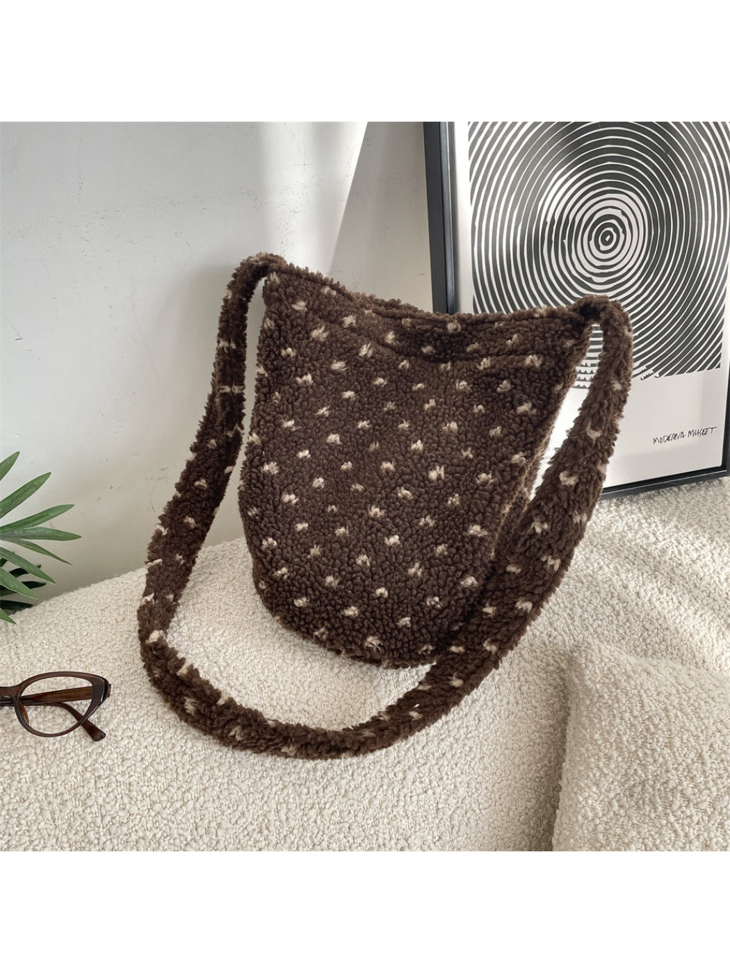 Cosbai – Soft Dot Pattern Shoulder Bag