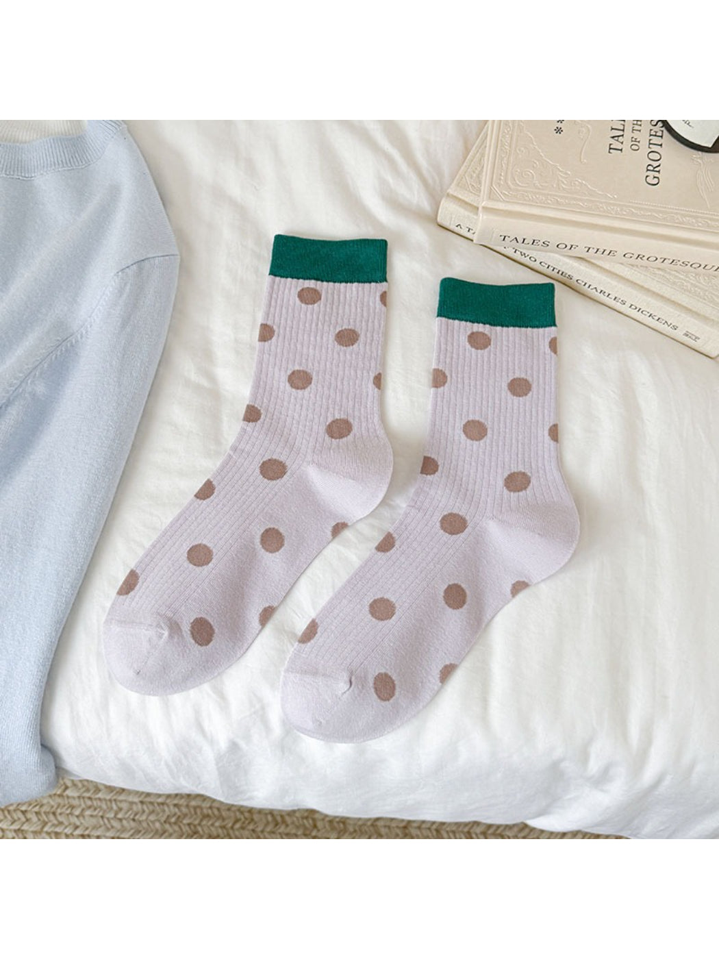 Rufia - Contrast Cuff Polka Crew Socks product image 7