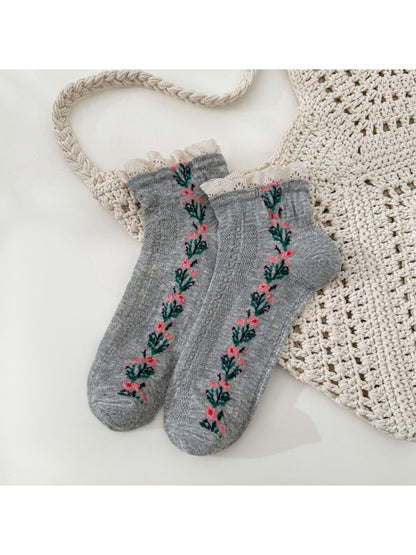 Rufia - Stripe Floral Crew Socks product image 4
