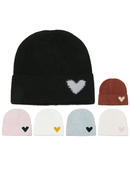 Haila Heart Patch Ribbed Beanie