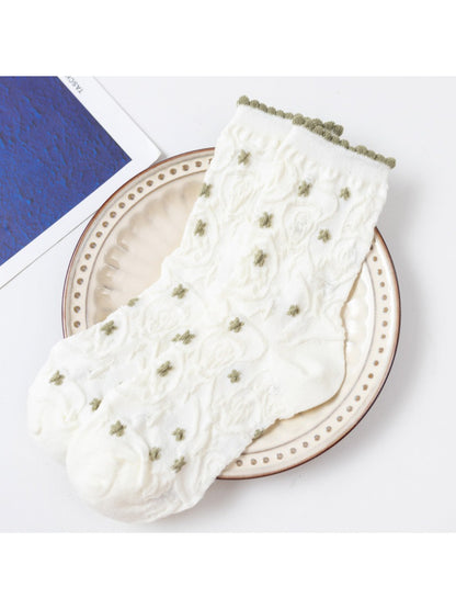 Rufia - Sweet Floral Textured Crew Socks product image 7