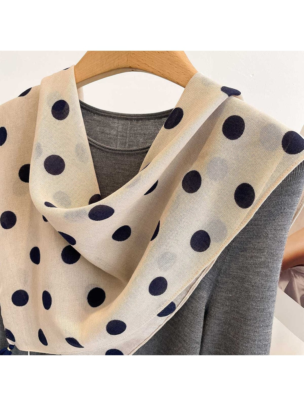 Scarvii - Playful Dot Print Styling Square Scarf