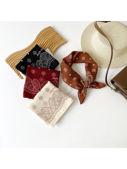 Scarvii - Paisley Border Print Square Scarf