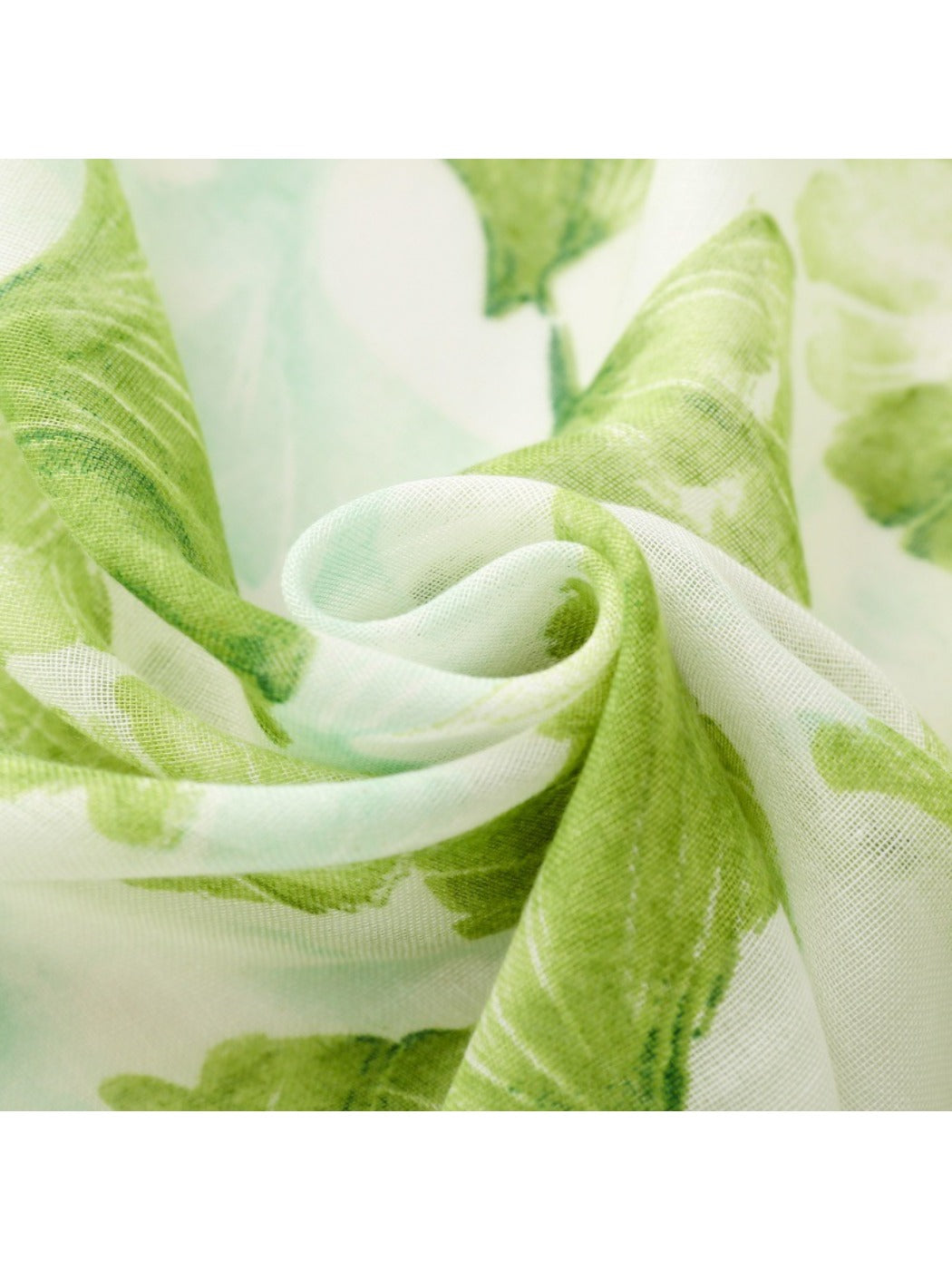 Scarvii - Bohemian Green Travel Scarf with Ginkgo Leaf