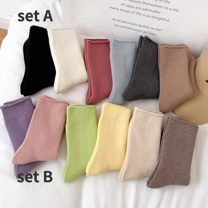 Rufia - 6-Pair Set of Candy Color Thick Socks
