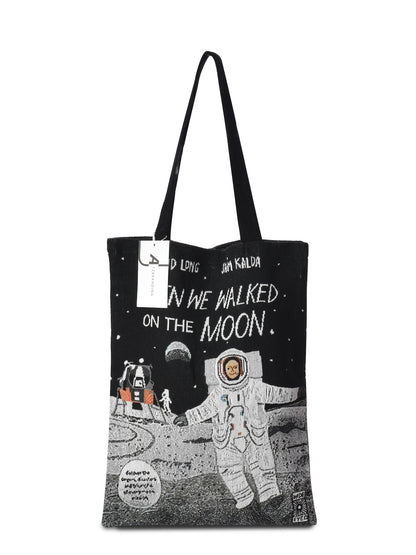 Cosbai vintage camping tote bag with long handles shown against neutral background