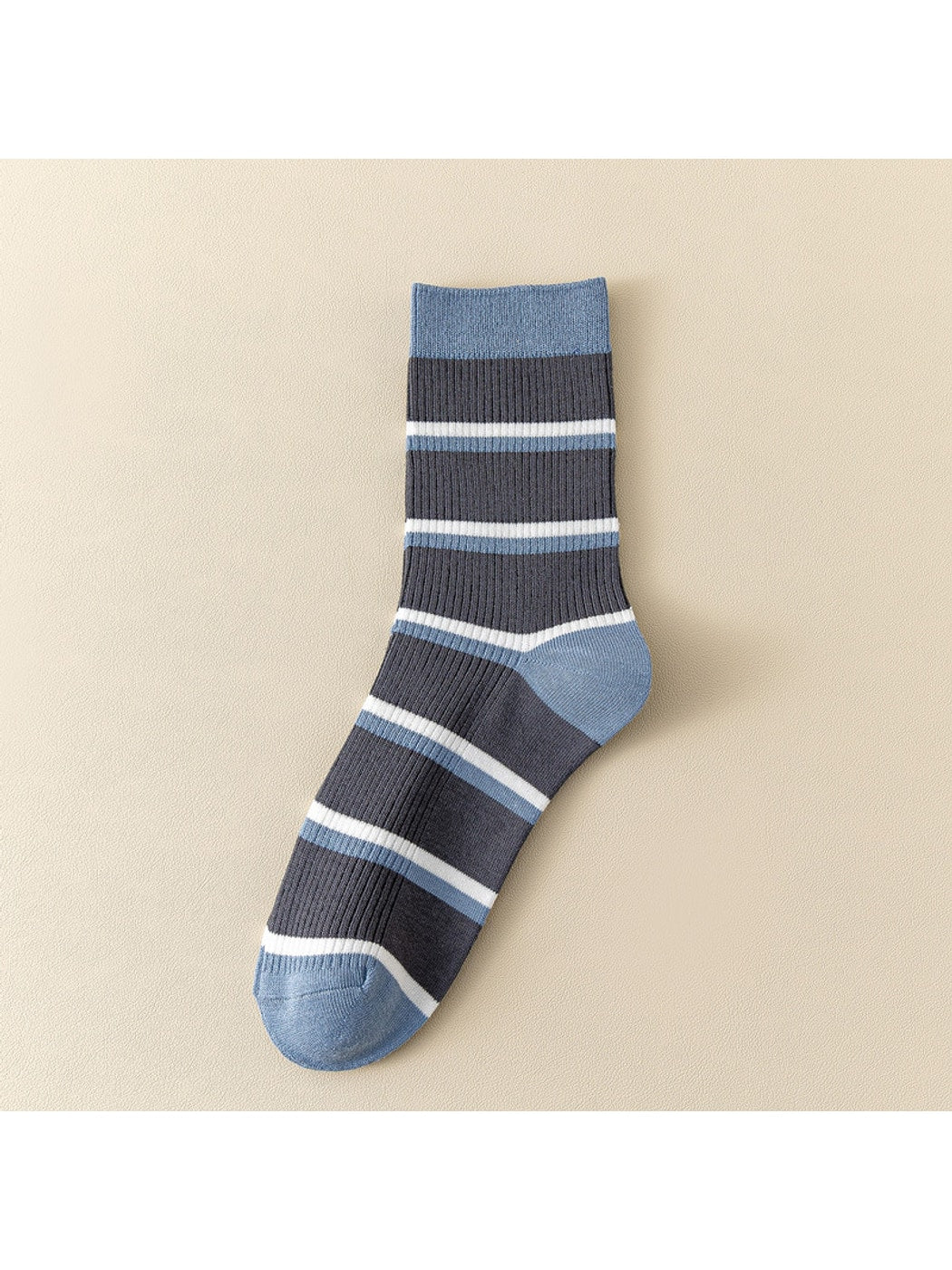 Rufia - Preppy Colorblock Striped Casual Crew Socks