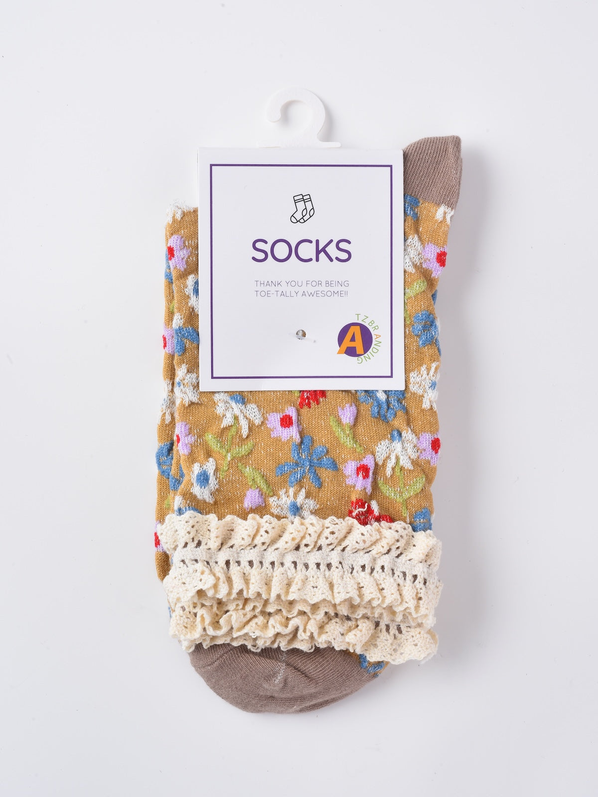 Rufia - Lace Trim Floral Garden Socks