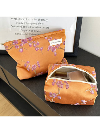 Cosbai - Floral Zippered Makeup Bag Pouch