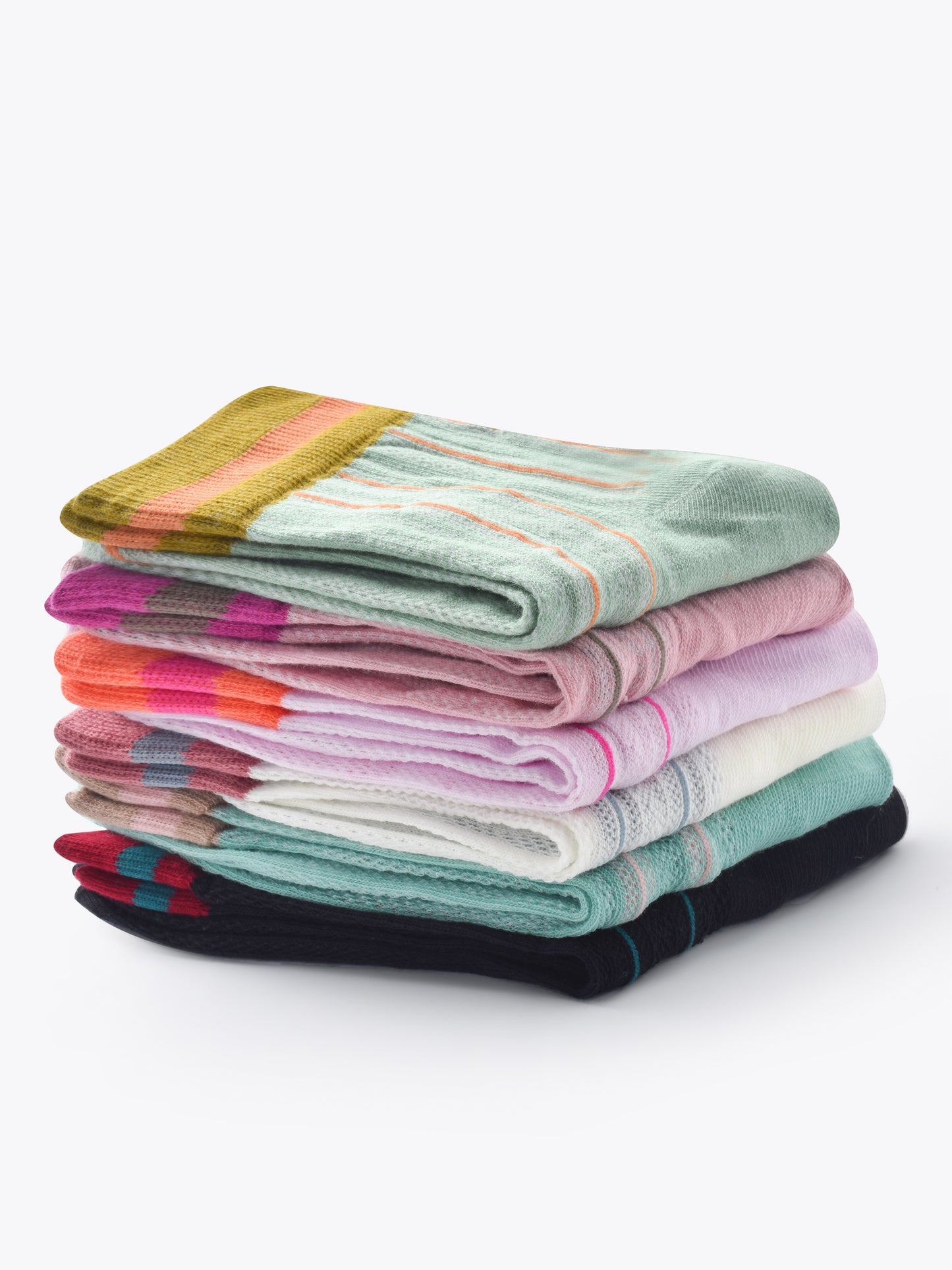 Rufia - Colorblock Mesh Knit Mid Calf Socks