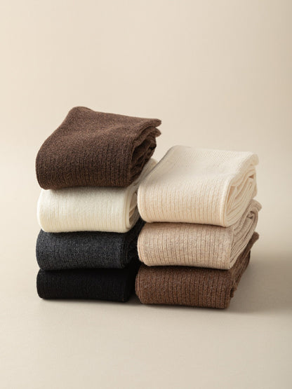 Rufia - Classic Solid-Color Knee-High Winter Socks for Girls