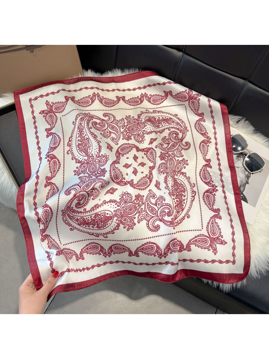 Scarvii - Bandana Paisley Print Square Scarf