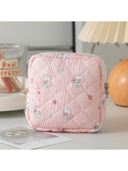Cosbai - Cartoon and Floral Print Quilted Storage Bag