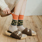Rufia - Color Block Lace Trim Mid-Calf Socks