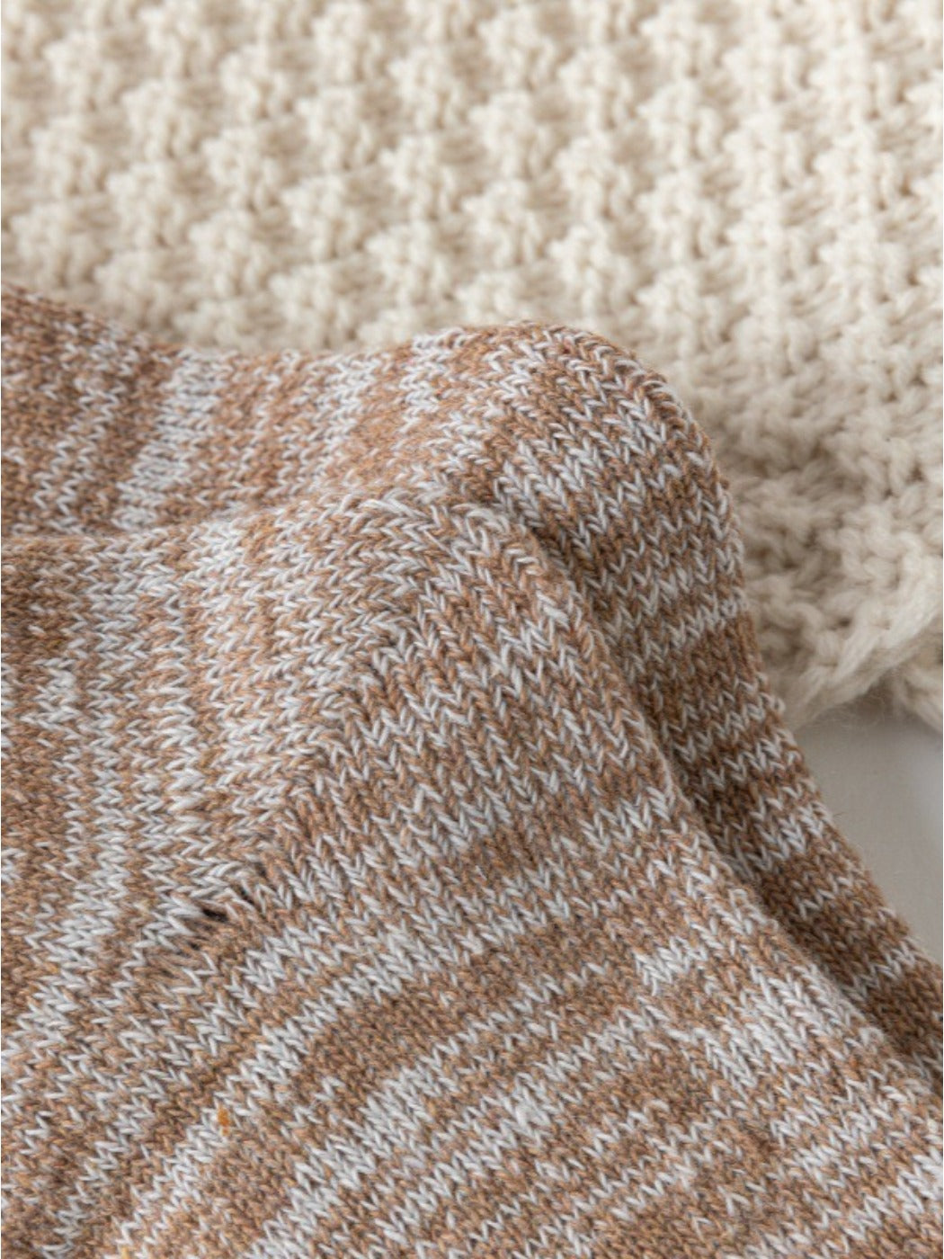 Rufia - Women’s Stripe Mid-Calf Winter Socks - 5 Pairs/Pack