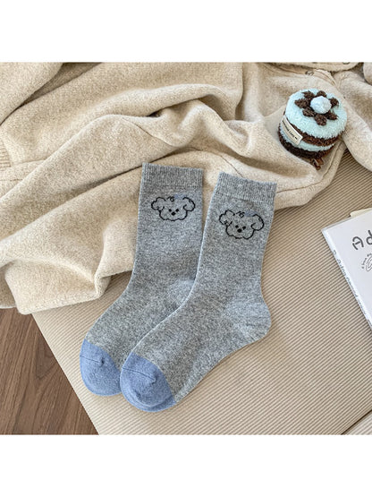 Rufia - Cute Bear Face Crew Socks