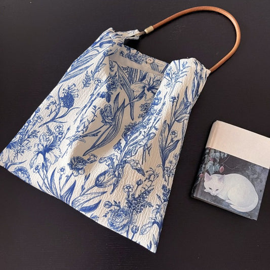 Blue Garden Soft Hobo Bag detail view