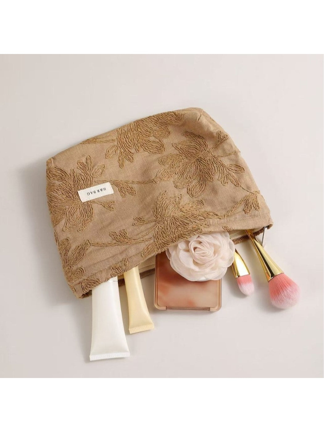 Cosbai - Floral Makeup Storage Handheld Organizer Bag