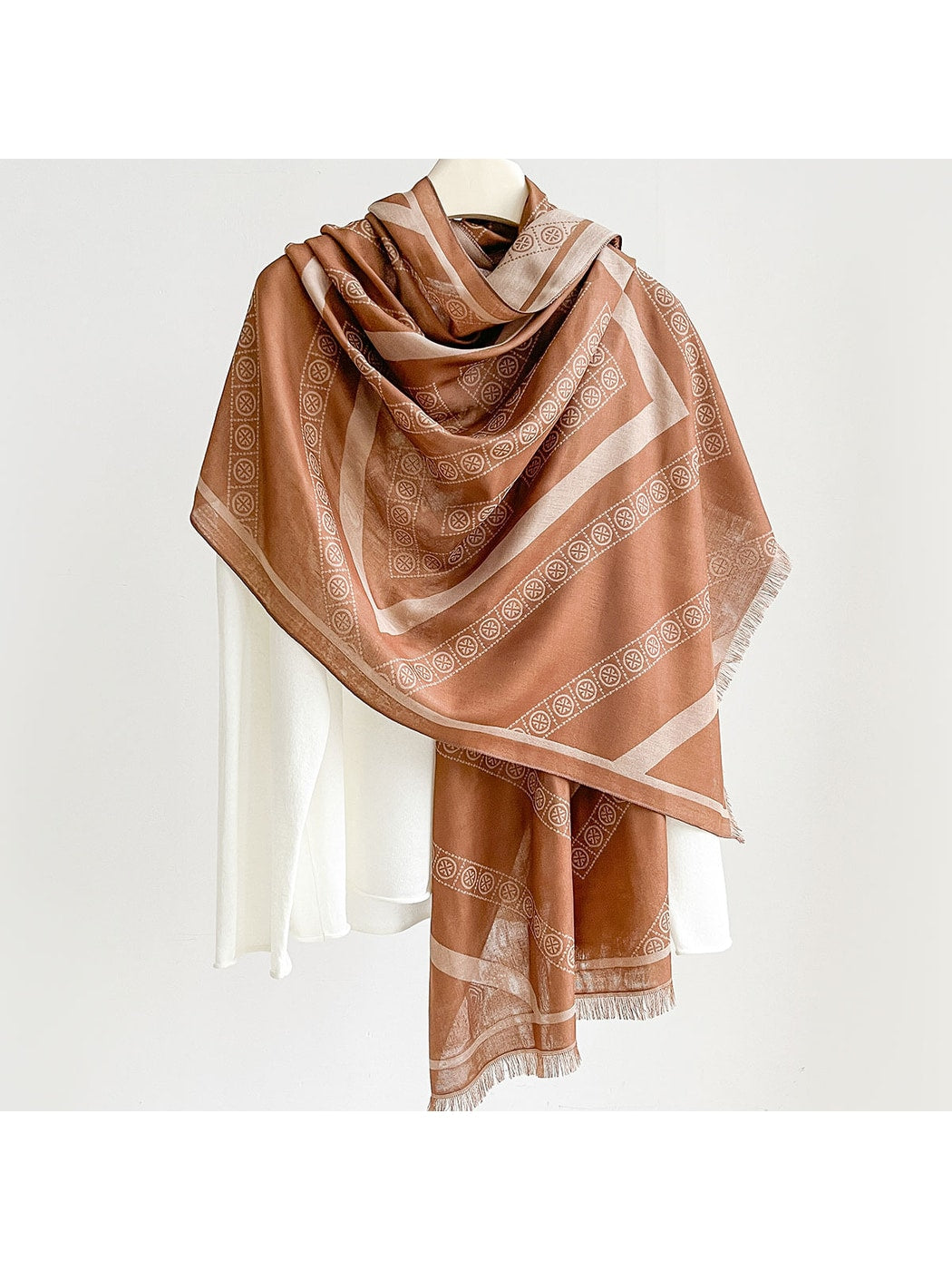 Scarvii - Vintage Geometric Print Summer Wrap Scarf